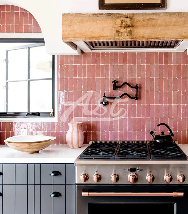 zellige tile pink
