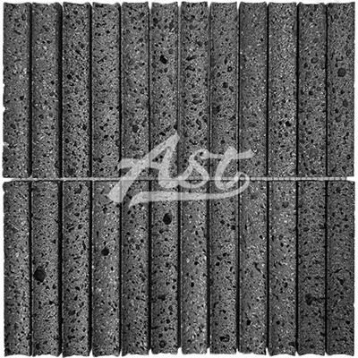 Strip Black Travertine Stone Mosaic Tile Natural Stone